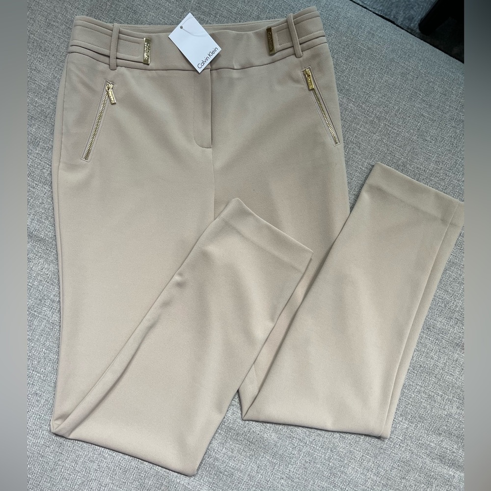 NWT Calvin Klein Women Beige Dress Pants Size 4